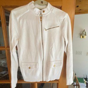 Ralph Lauren White Cotton Cardigan Sweater